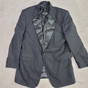 Giorgio Sant Angelo Vintage Black 100% Wool Men's Blazer Coat | Size 44L